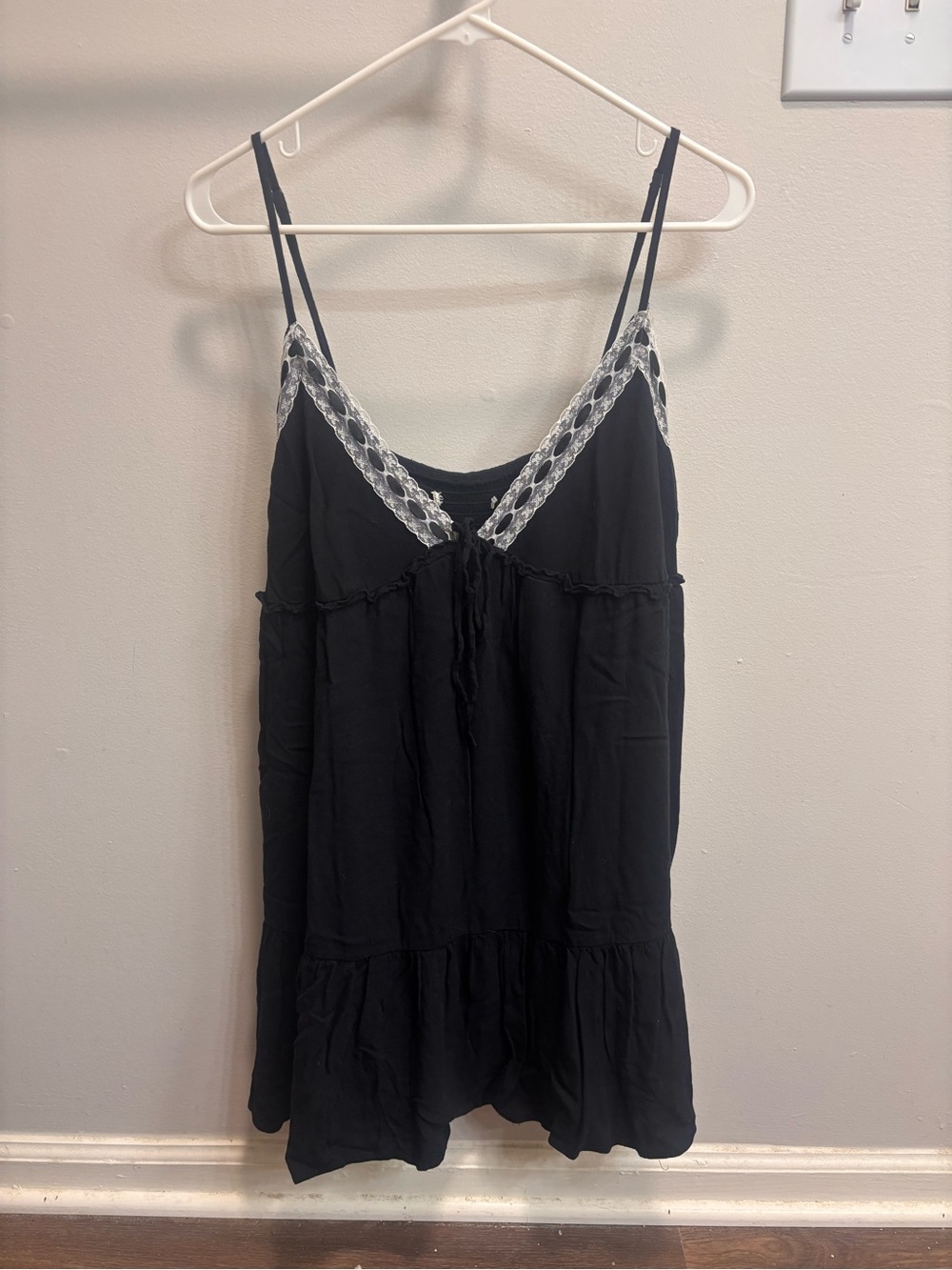 Aeropostale Black Lace-Trim Cami Dress